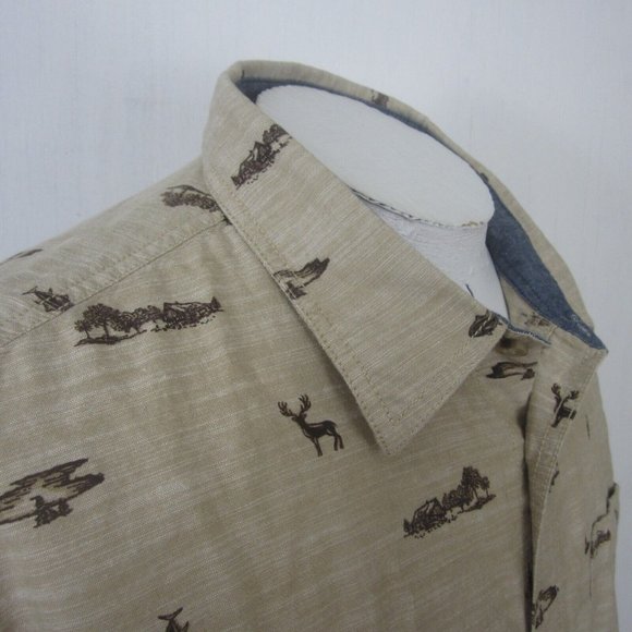 Outdoor Life Men shirt s/s p2p 28" hunting deer camping 2 pocket fishing cotton - Picture 5 of 12